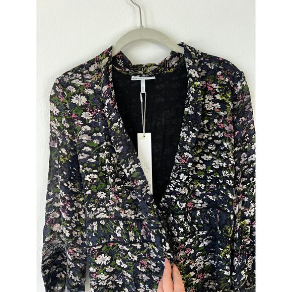 GANNI Floral Georgette Wrap Dress size 36 US 4 NWT - Picture 7 of 12